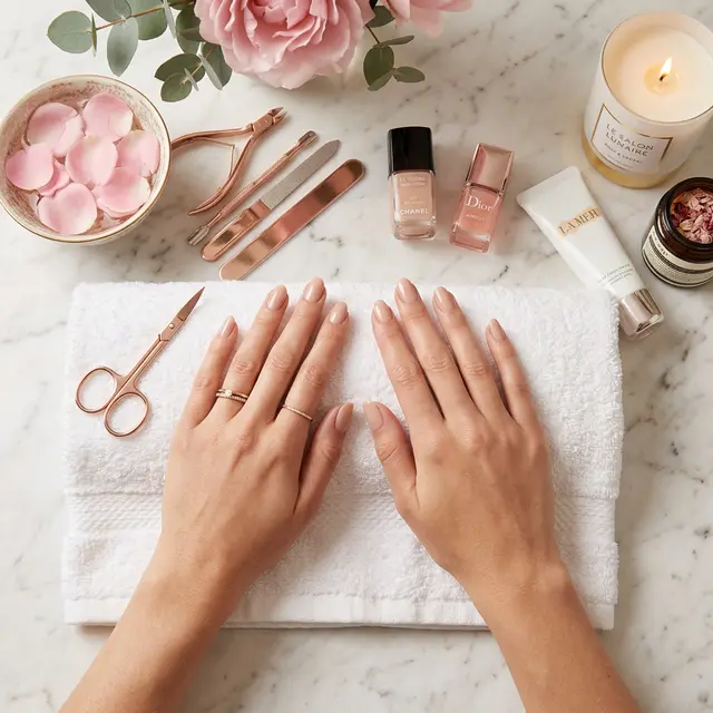Manicure pedicure and nail services at home in Dubai - luxury nail salon near me